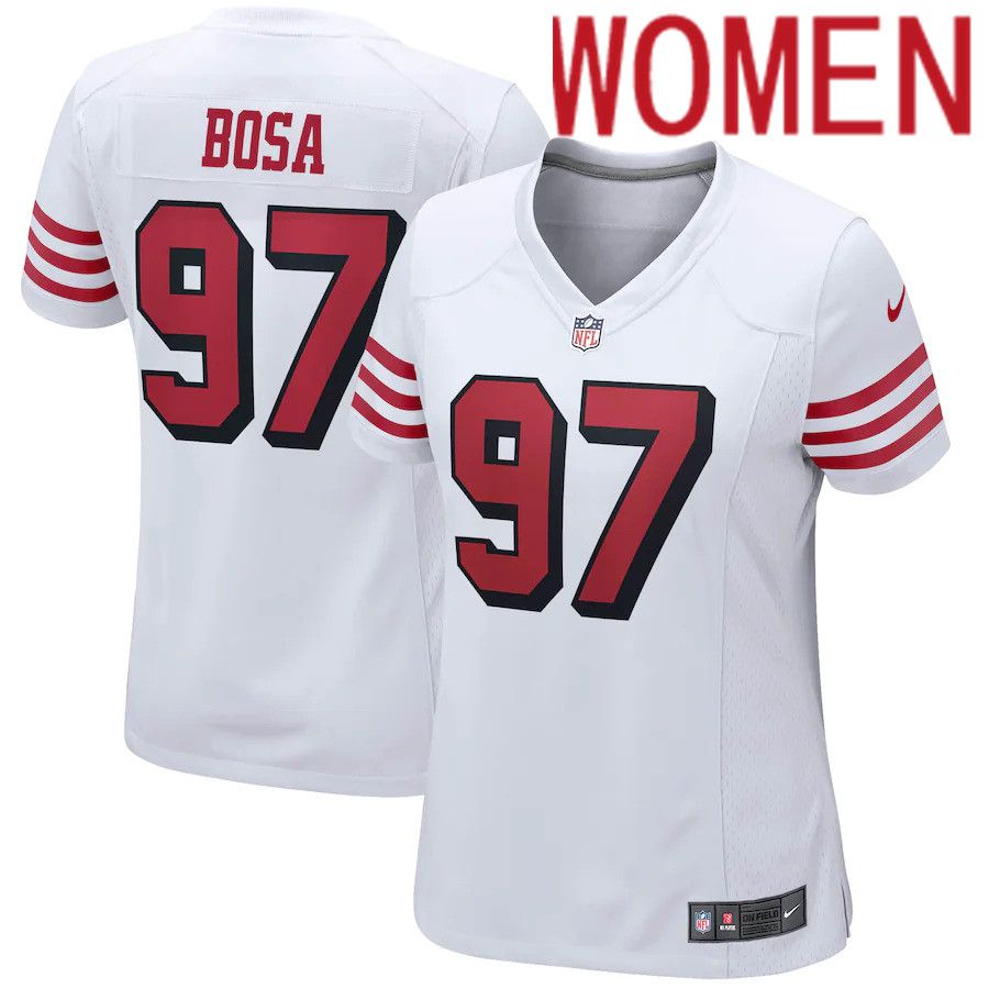 Women San Francisco 49ers 97 Nick Bosa Nike White Alternate Game NFL Jersey